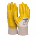 Guanti da lavoro Donau Safety in cotone e spalmati di nitrile giallo Tg. 8 - conf. 12 pz - 32051521-08