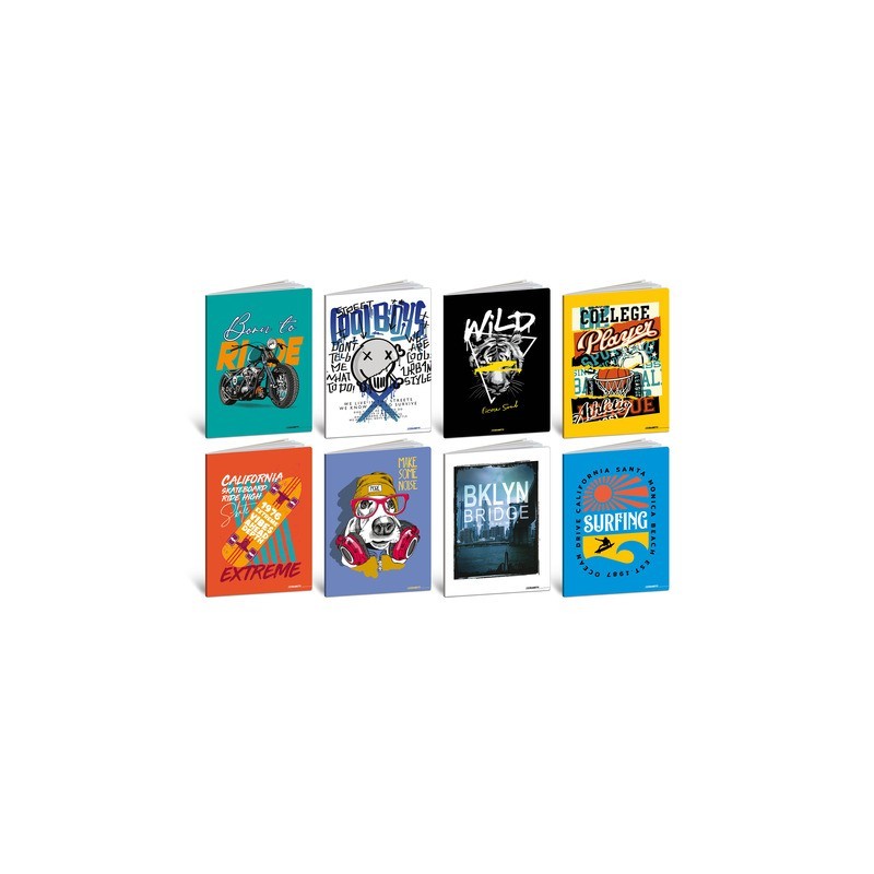 Maxi quaderno Blasetti Teen Boy A4 - 80 g/m² - 20+1 ff - 4M - conf. 10 pezzi - 9225