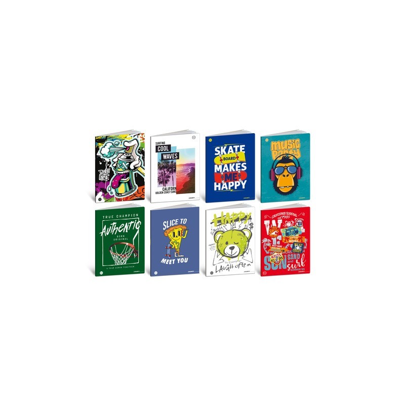 Maxi quaderno Blasetti Teen Boy A4 - 80 g/m² - 20+1 ff - C - conf. 10 pezzi - 9228