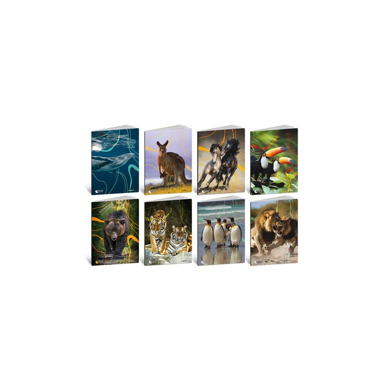 Maxi quaderno Blasetti Animal Cut A4 - 80 g/m² - 20+1 ff - 4M - conf. 10 pezzi - 9237