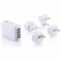 Adattatore da viaggio con quattro porte USB Bianco P820.373