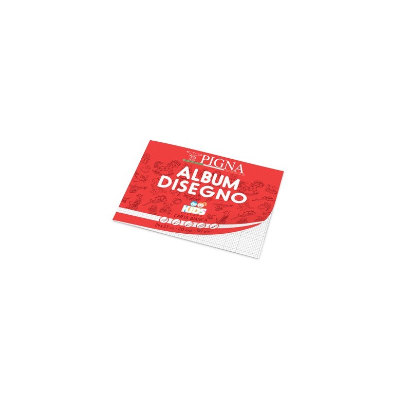 Album da disegno Pigna Kids - 24x33 cm 110 g/m² rigatura 5 mm - 20 ff - conf. 10 pezzi - 02019635M
