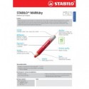 Astuccio da 4 matitoni Stabilo MARKdry mina XXL + panno e temperino assortiti 648/4