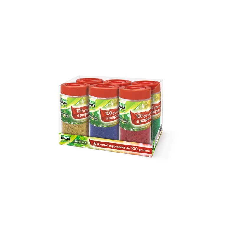 Porporina Lebez Dekor Line in barattolo 100 g - colori assortiti - conf. 6 pezzi - 80965
