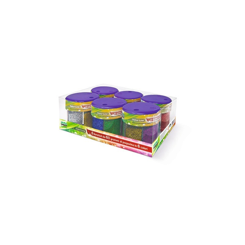 Porporina Lebez Dekor Line in barattolo 60 g - colori assortiti - conf. 6 pezzi - 80318