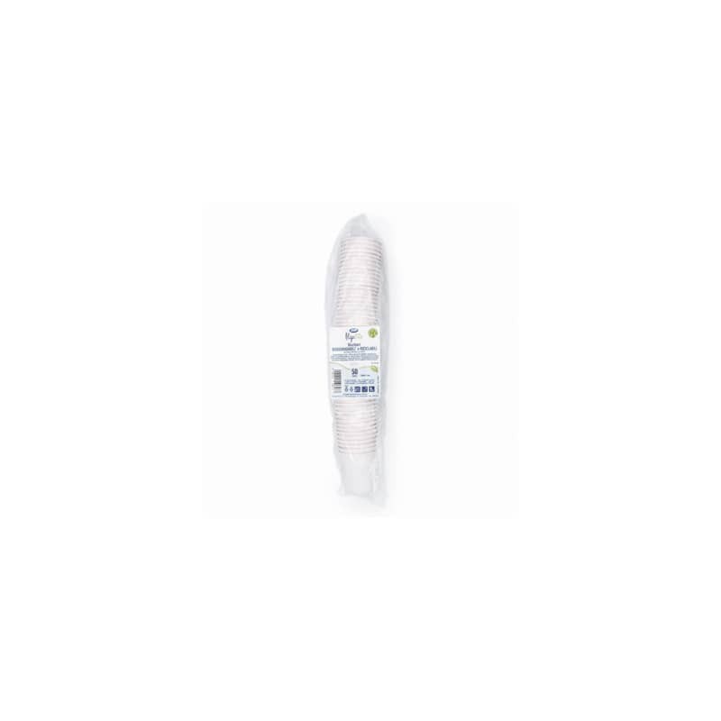 Bicchieri bianchi Bio in cartoncino PAP Ilip Fibraware 2,7 gr - ø 62 mm 120ml/120 cc  conf. 50 pezzi - 61510