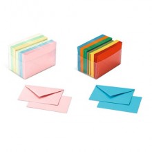Biglietti augurali con busta Favini Burano Arcobaleno 7,2x11 cm in conf. 100 colori assortiti forti - A57X141