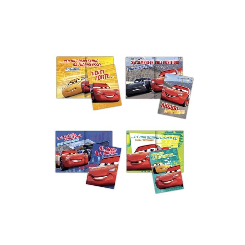 Biglietti auguri assortiti 11,5x16,8 cm conf. 12 pz Rex-Sadoch cars WDBA030G