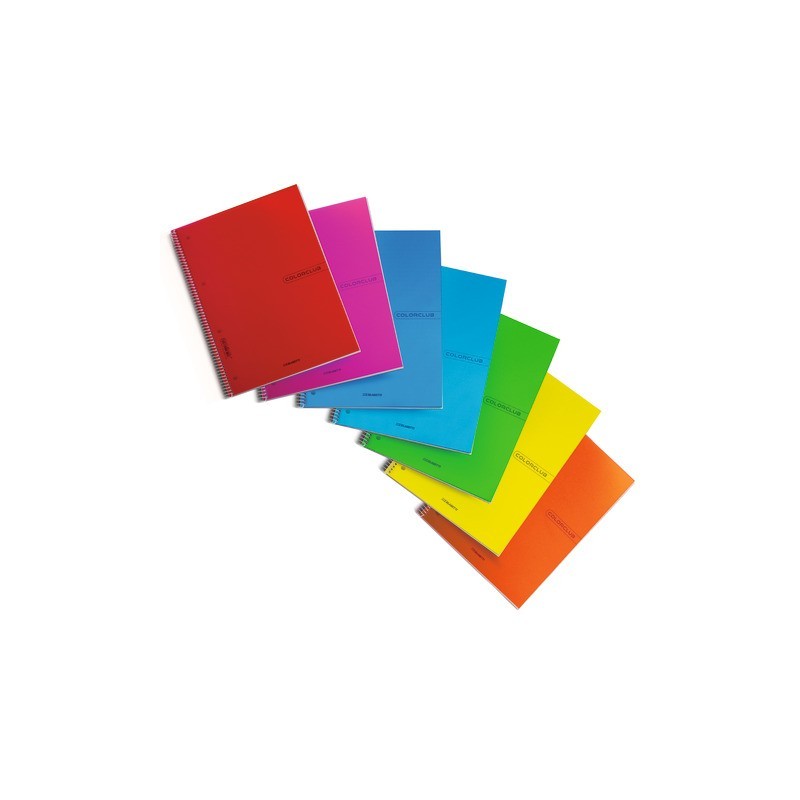 Quaderno spiralato Blasetti Colorclub A5 - 70 g/m² - 20 ff - 5M - assortiti - conf. 6 pezzi - 6521