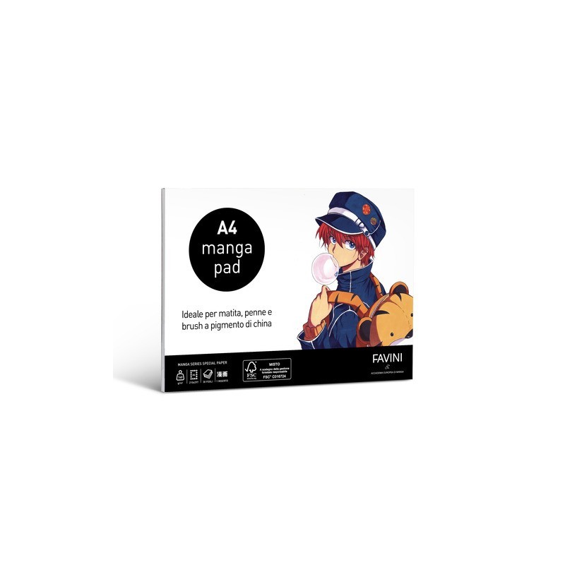 Blocco collato Favini Manga Pad 140 g - 30 fogli formato A4 A4200C4