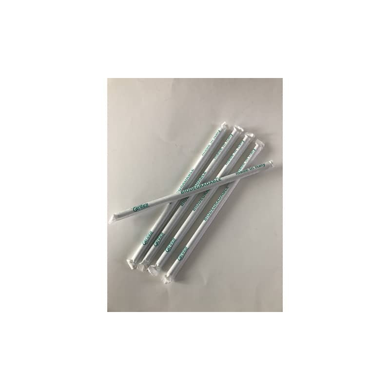 Cannucce flessibili Dopla liquid wood 210 mm - assortite bianche/nere - conf. 500 pezzi incartate singolarmente 28091