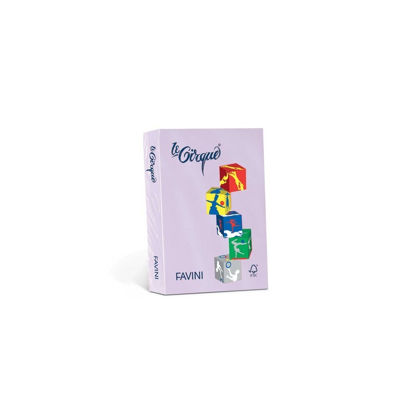 Carta colorata Favini Le Cirque A4 160 g/m² colori tenui - risma da 250 fogli lilla - A749304