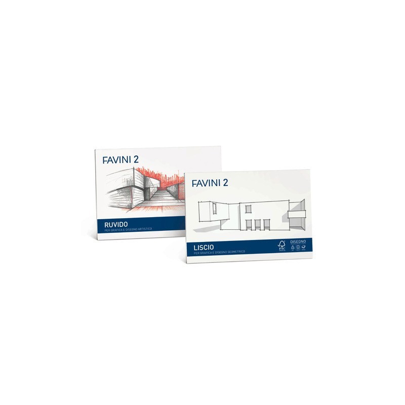 Cartangolo da disegno Favini 2 f.to 24x33 cm 20 fogli da 110 g/m2 ruvido neutro - A142514 (Conf.10)