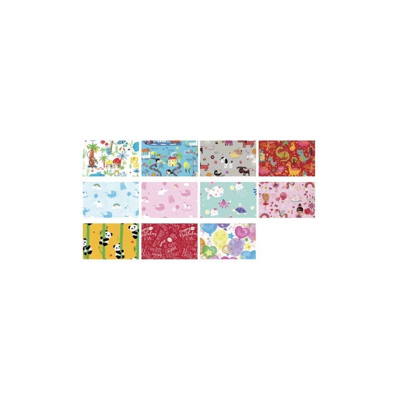 Carta regalo Big Raso 100X140 cm conf. 50 fogli Rex-Sadoch fantasie assortite S5550GN2