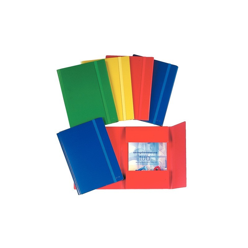 Cartella in presspan a tre lembi con elastico Esselte C44 formato 25x35 cm conf. da 10 pezzi Esselte blu -
