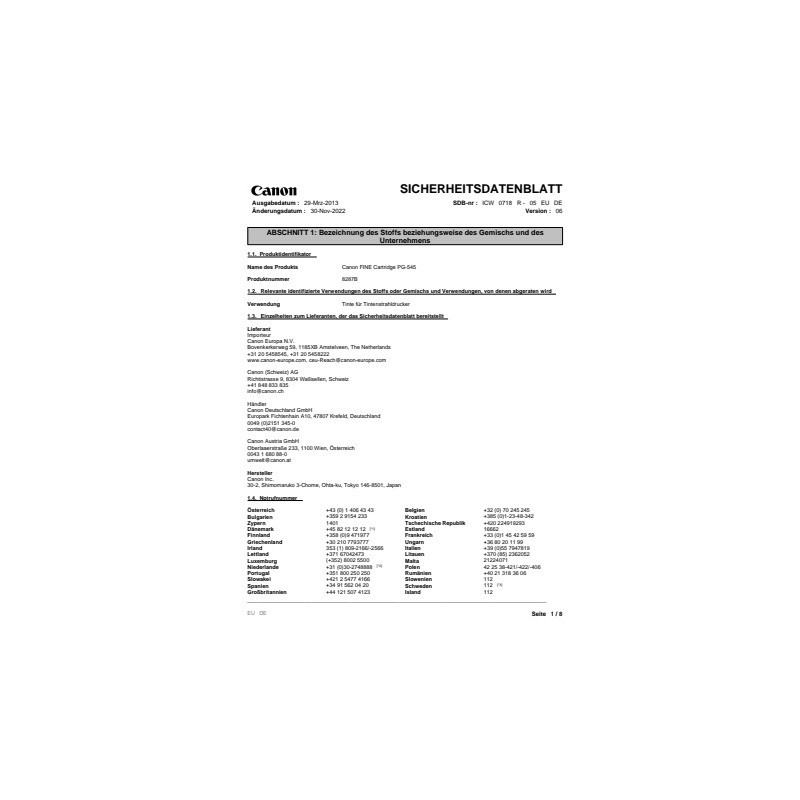 Cartuccia Canon PG-545/CL-546 - confezione con fogli - 8 ml 8287B008