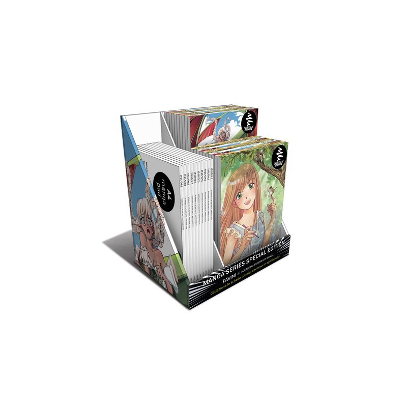 Espositore da banco 30 album Favini Manga - formati assortiti - G99X017