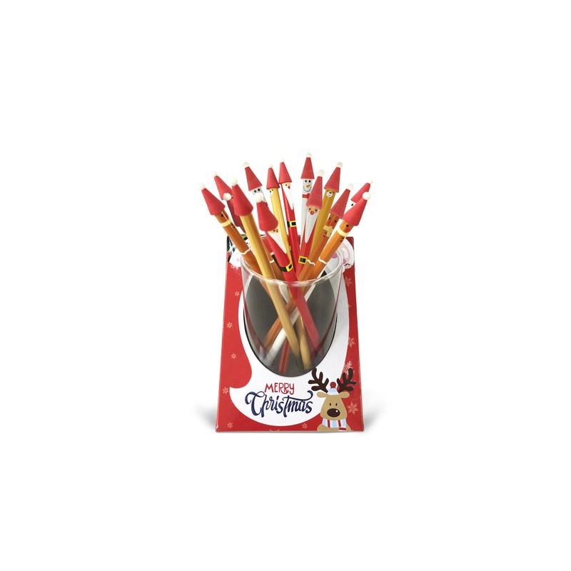 Espositore 24 matite mini Lebez Christmas fantasy - 4 soggetti assortiti - 81398