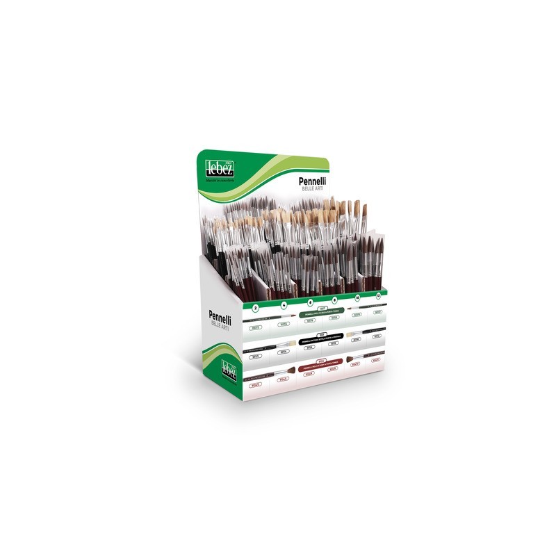 Espositore 324 pennelli Lebez punte e materiali assortiti - 81007