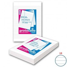 Fogli protocollo Blasetti A4 60 g/m² - rigatura 1R - senza margini - risma da 200 fogli - 1280
