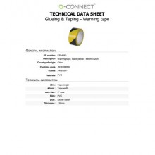 Nastro di segnalazione nero/giallo Q-Connect - 150 µm 48 mm x 20 m - conf. 6 pezzi - KF04383