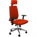 Sedia operativa girevole Unisit Larissa LR1SB con poggiatesta - rivestimento Eco arancione - LR1SB/EA