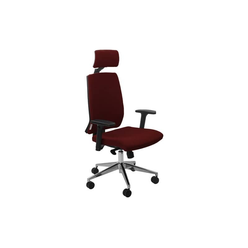 Sedia operativa girevole Unisit Larissa LR1SB con poggiatesta - rivestimento ignifugo bordeaux - LR1SB/ID