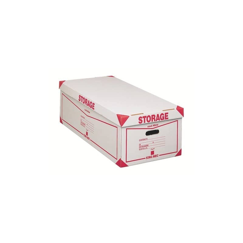 Contenitore 8 scatole archivio King Mec Storage 41x27x78 cm bianco 160400 (Conf.8)