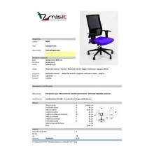 Sedia operativa girevole Unisit Nereide NDA schienale in rete - rivestimento Eco nero - con braccioli - NDA/BRTM/EN