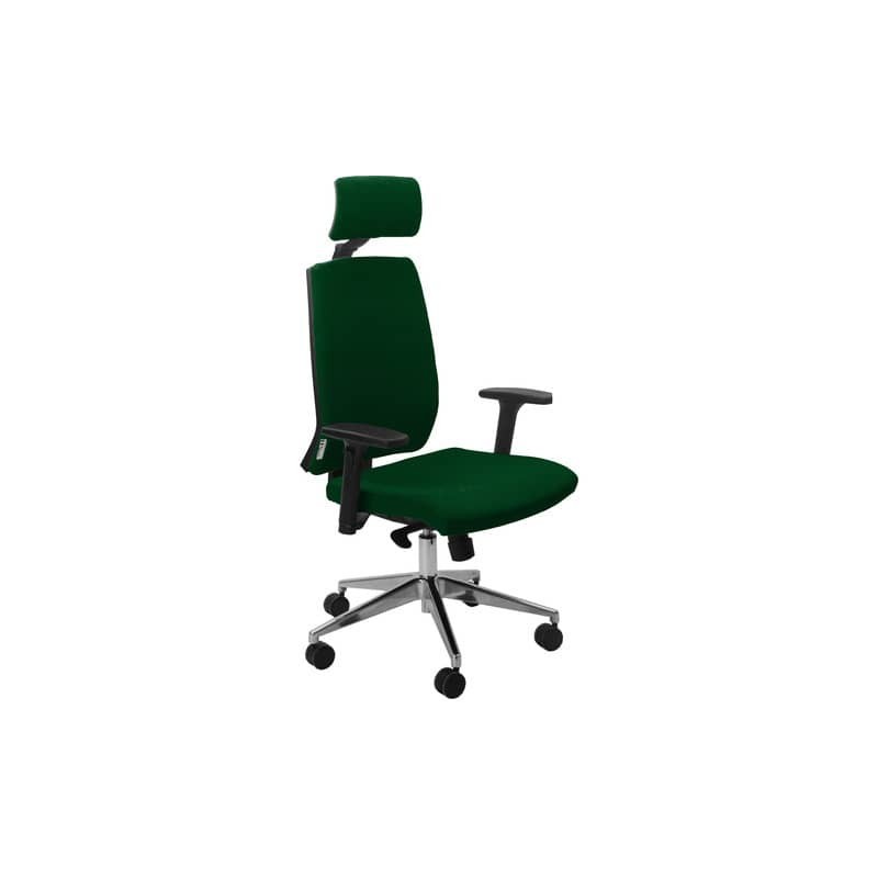 Sedia operativa girevole Unisit Larissa LR1SB con poggiatesta - rivestimento Eco verde - LR1SB/EV