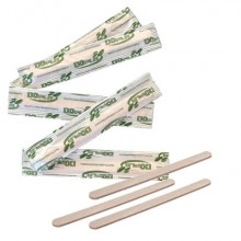 Palette da caffè Dopla Green in legno avana 105 mm - imbustate singolarmente - conf. 50 pezzi - 05049 (Conf.2)