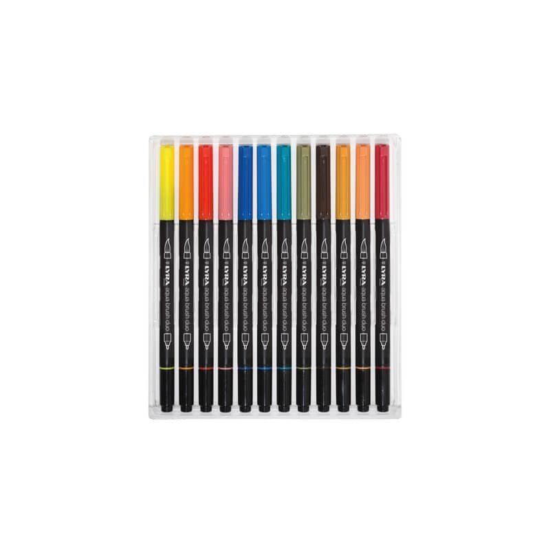 Pennarello punta fine AQUA BRUSH DUO colori assortiti Lyra confezione appendibile 24 pezzi - L6521240