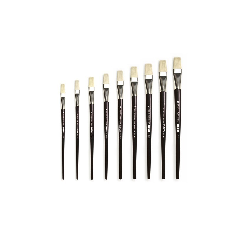 Pennelli Deco manico corto punta piatta - N° 12 - conf. 12 pezzi - K577/12