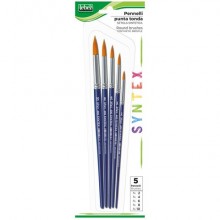 Pennelli Lebez Syntex in setole sintetiche - punta tonda - conf. 5 pz - 400B