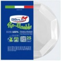 Piatti in polistirene Dopla Re-Usable Ø 220 mm - Piani - conf. 25 pezzi - 12507