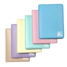 Portacarte a libro Alplast Pluricard Smile - 14 scomparti colori pastello - 880P (Conf.24)