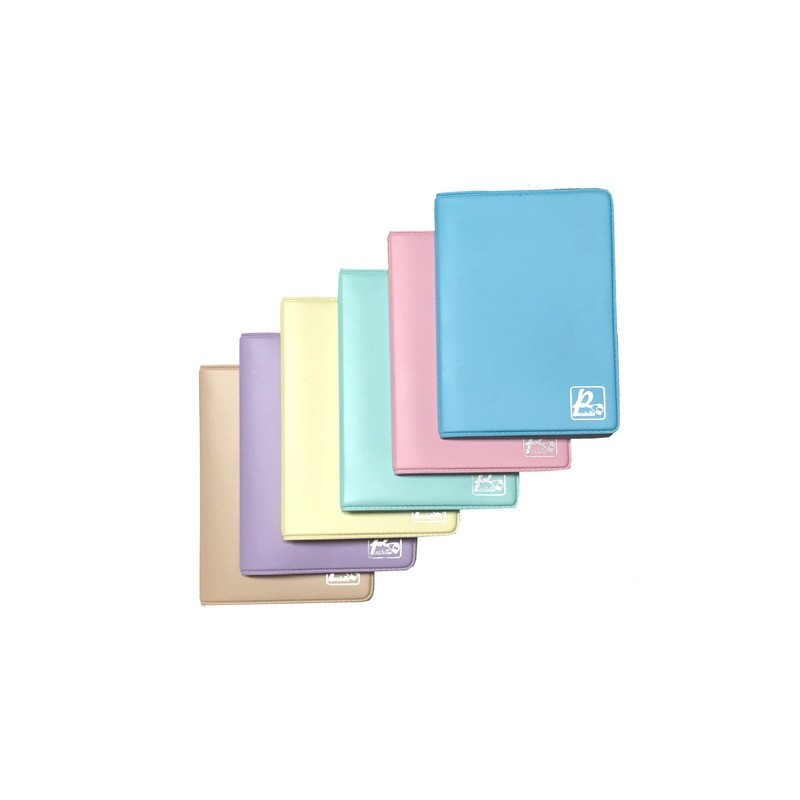 Portacarte a libro Alplast Pluricard Smile - 14 scomparti colori pastello - 880P (Conf.24)