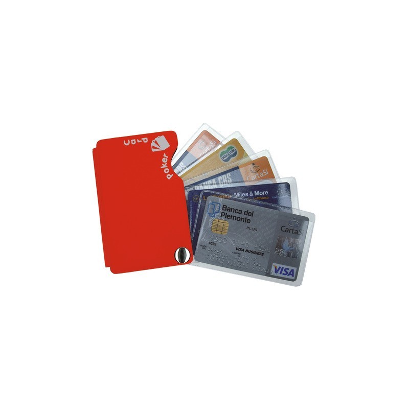Portacarte Alplast Pokercard 5 scomparti - colori assortiti - 905 (Conf.20)