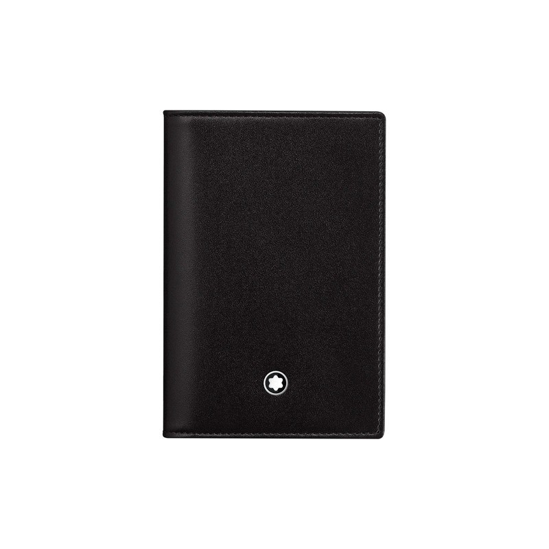 Porta carte in pelle Montblanc Meisterstück - 2 scomparti - nero - MB14108