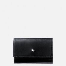 Astuccio portachiavi per 6 chiavi Montblanc Meisterstuck con bottone - nero - MB7161