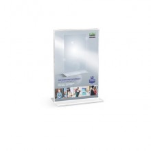 Portadepliant in acrilico Lebez con base a T formato A4 21x30cm - trasparente 7086