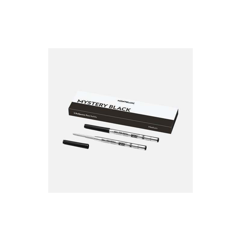 Refill per penne a sfera Montblanc punta media - nero - blister 2 pezzi - MB128211