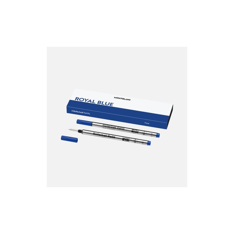 Refill per penne roller Montblanc punta fine - blu - conf. 2 pezzi - MB128232