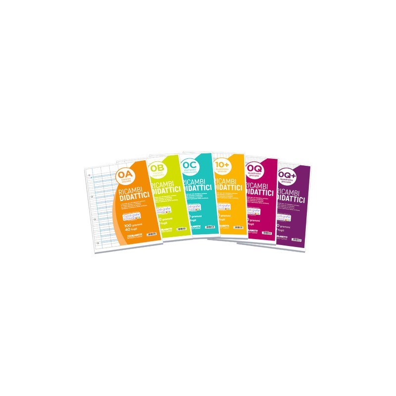Ricambi per quaderni ad anelli Blasetti Didattico per disgrafia - A4 - 100 g/m² - 40 ff - C - 7433