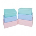 Set scatole archivio in cartone Niji - 6 diversi formati assortiti in 3 colori pastello - conf. 6 pezzi - 61802