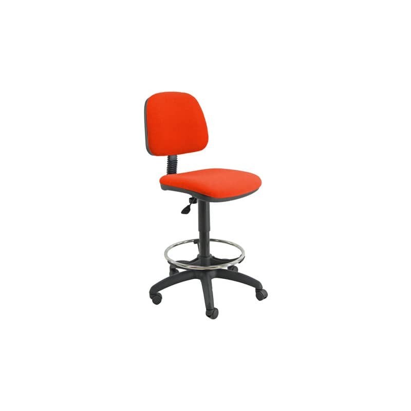 Sgabello tecnico Unisit Esos EOE4S seduta alta - poggiapiedi telescopico - rivestimento Eco arancione EOE4S/EA