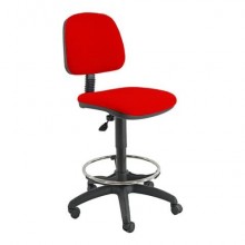 Sgabello tecnico Unisit Esos EOE4S seduta alta - poggiapiedi telescopico - rivestimento ignifugo rosso EOE4S/IR