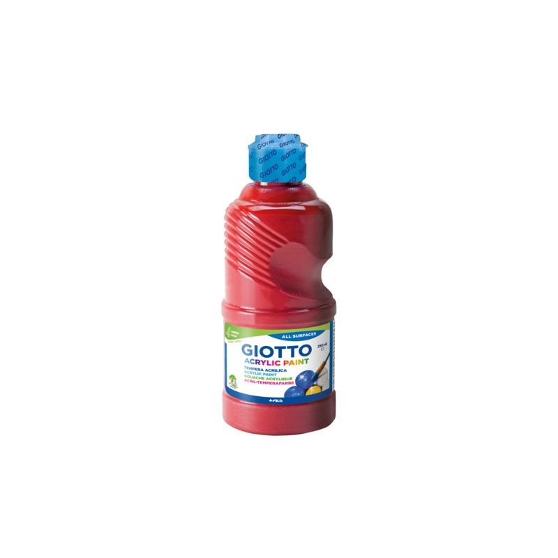 Tempera acrilica Giotto in flacone da 250 ml rosso - F53400800