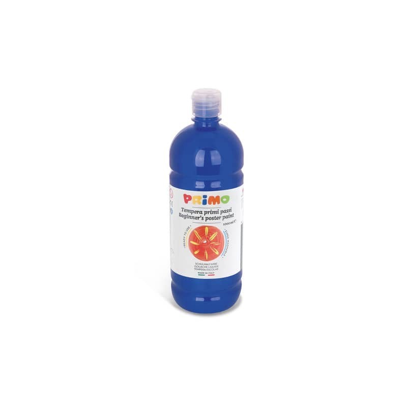 Tempera brillante in bottiglia in PET Primo Primi Passi 1000 ml blu oltremare 204BR1000500