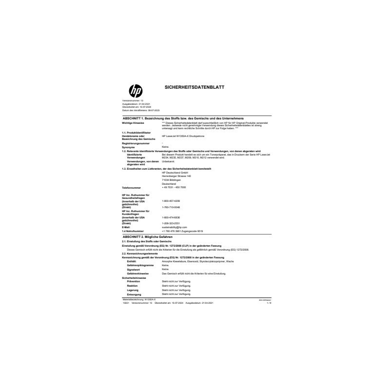 Toner HP 135X nero  W1350X